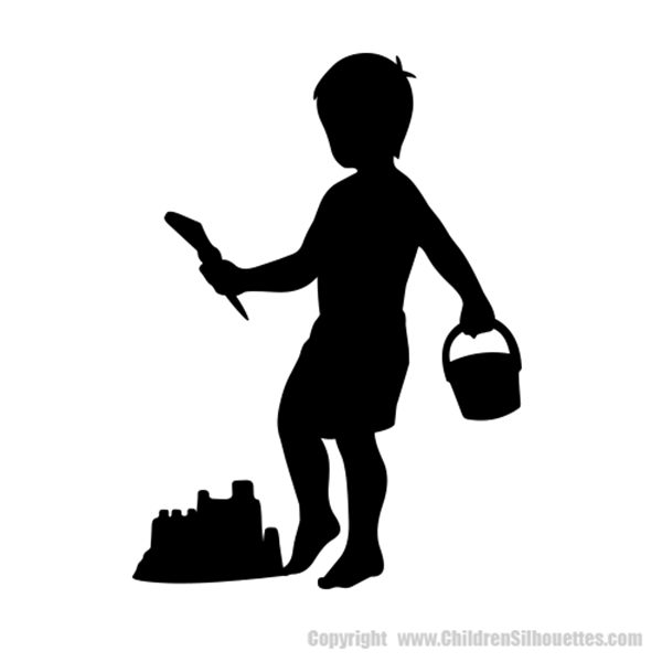 Picture of Boy Building a Sandcastle 15 (Children Silhouette Decals)