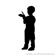 Picture of Boy Holding a Fire Engine  61 (Children Silhouette Decals)