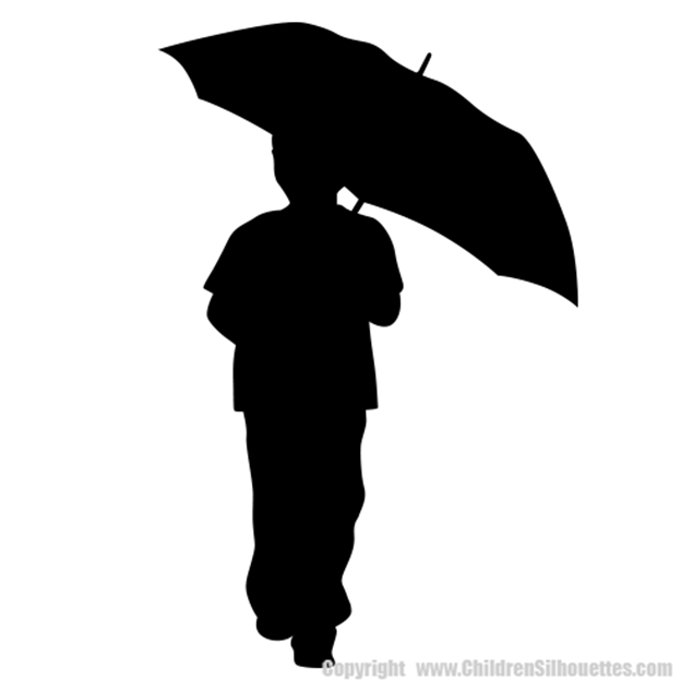 Picture of Boy with an Umbrella 27 (Children Silhouette Decals)