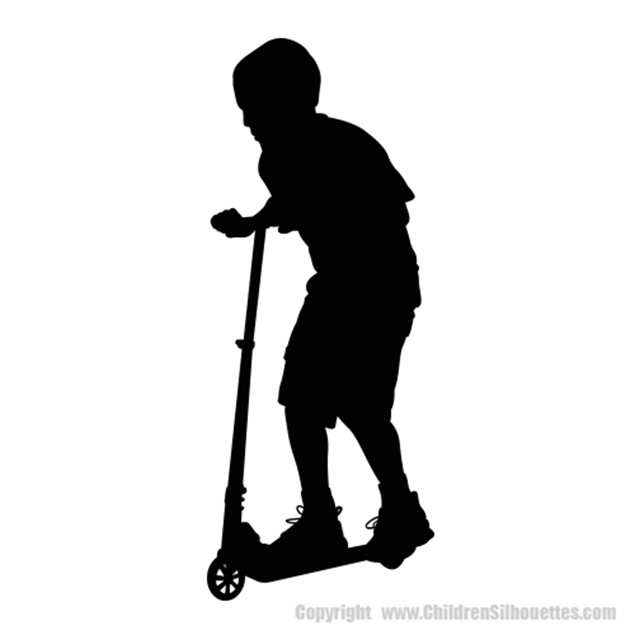 Picture of Boy Riding a Scooter 31 (Children Silhouette Decals)
