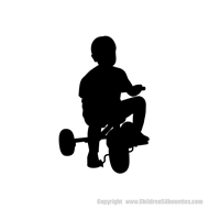 Picture of Boy Riding a Tricycle 30 (Children Silhouette Decals)
