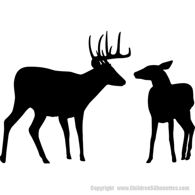 Picture of Deer (Buck and Doe) 18 (Deer Silhouette: Hunting Decals)