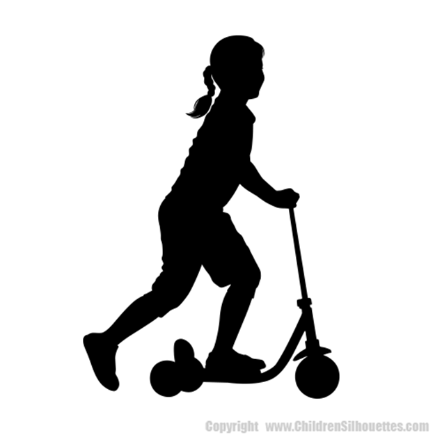 Picture of Girl Riding a Scooter 34 (Children Silhouette Decals)