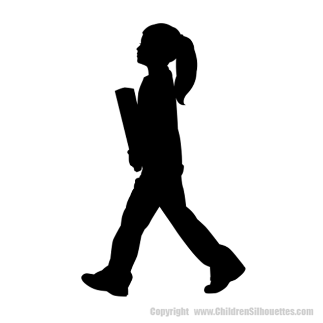 Picture of Girl Walking to School 32 (Children Silhouette Decals)