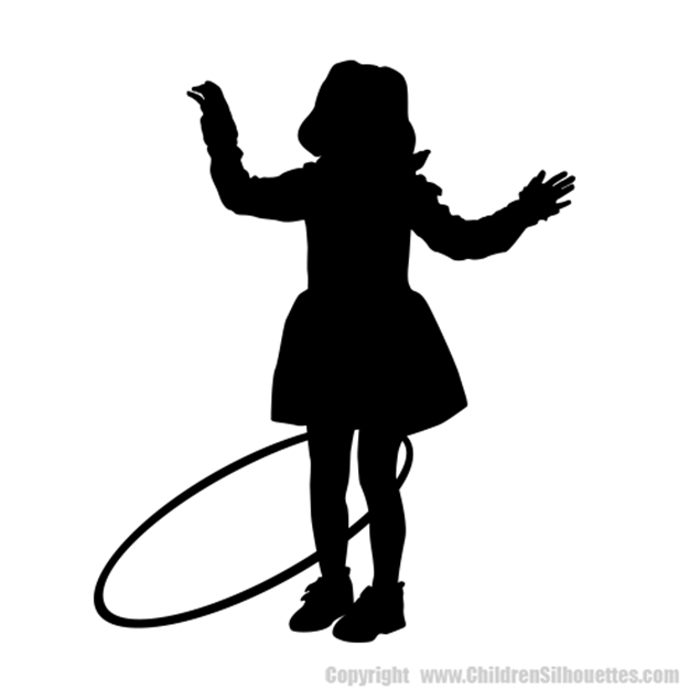 Picture of Girl with Hula Hoop 2 (Children Silhouette Decals)
